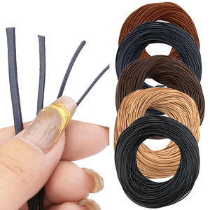 Colorful round cowhide rope, handmade DIY colorful elastic hair tie, <b>bracelet</b>, necklace, hair accessory materials and - Product Image 1