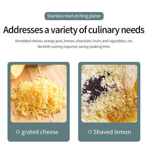 Aksesoris dapur, 2-in-1 kawat baja tahan karat multifungsi serut keju buah sayuran portabel penekan bawang putih - Product Image 5