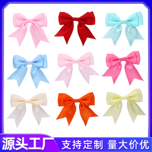 Noeuds en ruban satiné imprimés avec logo personnalisé, pré-noués, avec élastique, pour emballage cadeau, décoration de mariage et bouquet de fleurs, OEM - Product Image 2