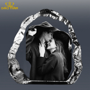 DT-R045 Hot Sale Crystal Iceberg Decoration Sublimation Personalized Crystal Photo Frame/Trophy for Wedding Family Gifts