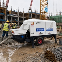 Pompe à béton remorquable HBT25-12-37 à moteur diesel, 25m³/h, 12MPa, certifiée CE, OEM, haute efficacité pour routes municipales