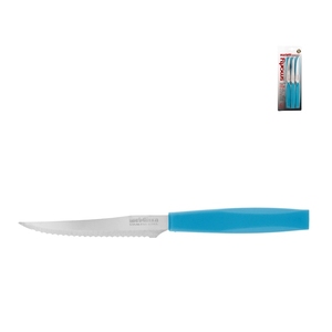 Ensemble de 6 couteaux à steak Smarty, manches bleus, lames en acier inoxydable pour couper la viande - Product Image 1