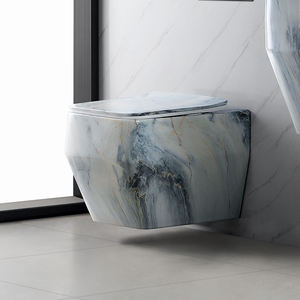 مرحاض سيراميك مربع مثبت على الحائط مع حوض غسيل يدوي للحمام ومجموعة مرحاض كاملة - Product Image 2