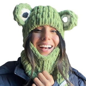 Chat oreille cagoules chapeau adulte fait à la main tricoté chapeau hiver épais chaud laine chapeau en gros pour l'automne <span class=keywords><strong>et</strong></span> l'hiver - Product Image 1