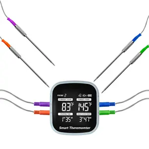 Xiuda termometer memasak DA-155, pengukur suhu Oven Bbq baca instan Digital dapur daging dengan Multiprobe