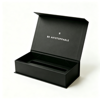 Boîte cadeau rigide magnétique noire mate personnalisée, emballages promotionnels en papier avec logo personnalisé pour exposition, épicerie, supermarché