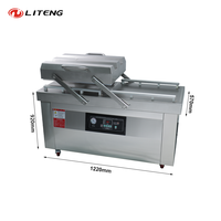 Scelleuse sous vide électrique double chambre LITENG DZ-500/2SA 600 mm, semi-automatique, haute productivité, pour boîtes alimentaires, films et feuilles d'aluminium