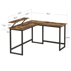 Industriestil Tisch L-Form Homeoffice-Schreibtisch moderner hölzerner Bürotisch Ecktisch