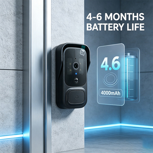 IFA02 M23 กริ่งประตูพร้อมกล้อง,150 ° มุมมองกว้าง, แบตเตอรี่ 4000mAh, ระบบตรวจจับ PIR, กริ่งประตูพร้อมกล้องและเสียงสองทาง - Product Image 3