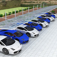 Abri de voiture préfabriqué en alliage d'aluminium pour extérieur avec toit en polycarbonate – Garage durable, étanche, taille personnalisable, finition poudrée