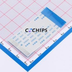 FFC-1.0-24P-50mm-B FFC Cable (Flexible Flat Cable) P=1mm Connector 24P 1mm 0.3mm Reverse - Product Image 1