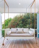 Échantillon gratuit Offre Spéciale corde bois hamac cadre en aluminium loisirs patio extérieur jardin à bascule suspendu balançoire lit