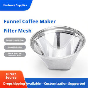 <span class=keywords><strong>Filtre</strong></span> à café réutilisable en acier inoxydable en forme de cône, maille ultra-fine, accessoire pour cafetière à <span class=keywords><strong>filtre</strong></span> avec poignée - Product Image 2