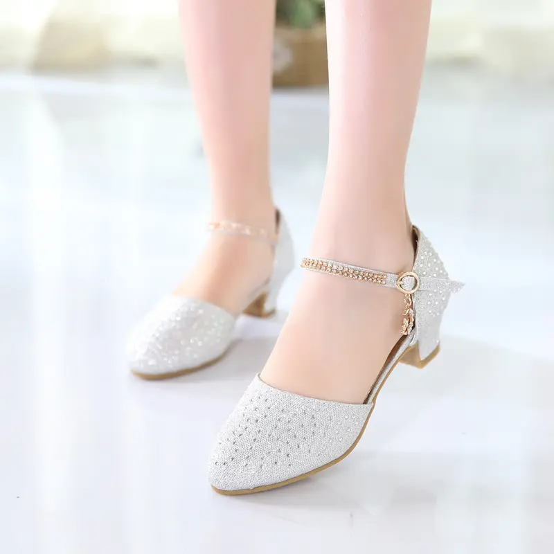 2023 Most Popular Spring Autumn Piano Performance White Children's Single Leather Kids Shoes Girls