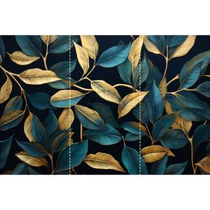 Feuilles bleues dorées papiers peints décor <span class=keywords><strong>papier</strong></span> <span class=keywords><strong>peint</strong></span> mur salon 3d - Product Image 5