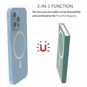 Magnetic Aluminium Card Holder PU Leather Rfid Card Protector <b>Wallet</b> for Mobile Phone magsafe <b>Metal</b> Credit Card Holder - Product Image 4