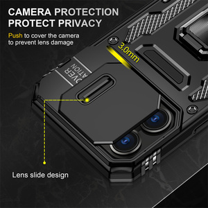 Funda para <span class=keywords><strong>iPhone</strong></span> 16 15 14 13 Pro Max Pro Plus 7 8 Plus X XS XR Slide Camera Ring Stand Armor Protección anticaída Kickstand Cover - Product Image 4