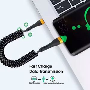 High Quality <b>Usb</b>-c Cable 120W Type C to Type C Charger Cable Spring Cables for Phone15 16 Series - Product Image 5