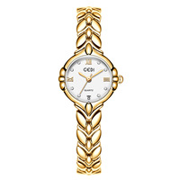 Reloj de Pulsera Elegante y Compacto con Diseño de Espiga de Trigo, Esfera con Indicadores, Resistente al Agua 3ATM, Caja de Aleación de Zinc, Cuarzo