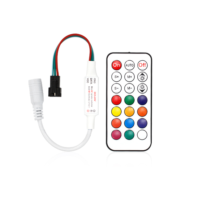 Factory Sales Full Color SPI WS2811WS2812B MINI RF 21key Pixel Led Controller for Pixel Led Light Strip