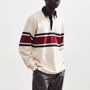 Chemise pour homme à la vente chaude, bloc de couleur, panneau, 100% coton, manches longues, <span class=keywords><strong>polo</strong></span> de rugby - Product Image 1