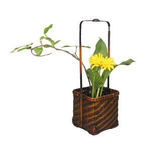 Bamboo Woven Flower Vase Chinese Antique Style Tea Ceremony Basket Handmade Natural Home Decoration Ornamental Plant Holder - Product Image 5