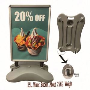 Double-Side Floor Standing Aluminum Alloy <b>A1</b> Advertising <b>Poster</b> Stand with Wheels Easy Move - Product Image 5