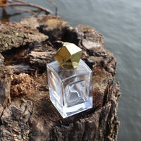 Diffuseur de parfum rectangulaire en verre transparent Qicheng 50 ml avec estampage doré et pompe pulvérisatrice à brume pour flacons de diffuseur à bâtonnets