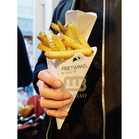 Boîte à churros personnalisée en kraft avec compartiment pour sauce, petit emballage à emporter pour desserts, support conique pour frites
