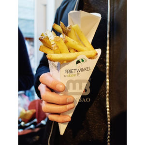 Diseño personalizado Kraft para llevar Churros caja con taza de inmersión divisor postre pequeño para llevar embalaje patatas fritas soporte cono - Product Image 6