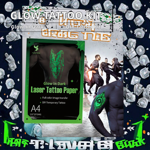 Papier Imprimable A4 pour Tatouages Temporaires à Jet d'Encre Luminescentes, Kit de Pochoirs à Transfert d'Eau pour Enfants - Product Image 2