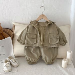 西式新品婴幼儿服装工作服款式婴儿套装休闲帅气连帽外套男婴服装套装 - Product Image 5