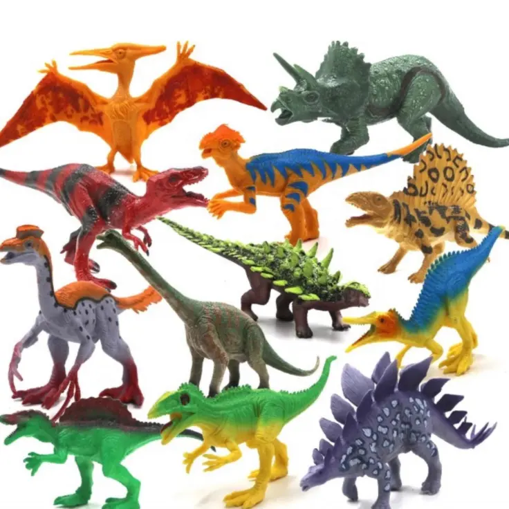 Realistic Looking 7" Large Plastic Assorted Dinosaur Figures Toys for kids
