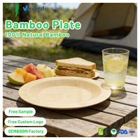 Assiettes jetables carrées en bambou 100 % écologiques pour mariage, prix de gros compétitif, avec logo personnalisé