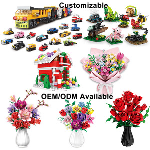 Accettiamo Modelli Personalizzati e Confezioni in Scatola, Mini Casa di Natale e Auto Scorrevole, Set di Costruzioni in Mattoncini, Giocattolo Floreale per Ragazze, Regalo per il Weekend - Product Image 1