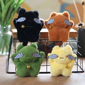 Porte-clés en peluche chat timide en gros avec couvercle œil de poisson pour décoration de voiture, cadeau pour couple - Product Image 2