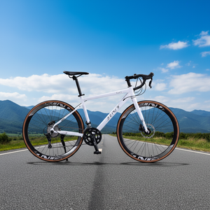 Vélo de route transfrontalier 700C avec cadre en alliage d'aluminium, guidon drop, 27 vitesses, vélo de course pour adulte, freins à disque doubles, fourche rigide - Product Image 1