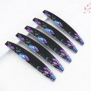 Ziri Professional Disposable Nail File Emery Board Halfmoon 100/180 Custom Logo Private Label Wholesale Manicure Nail Art Tool