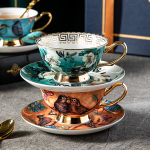 Juego de Té de Porcelana Fina Estick Stream, Taza de Café de Cerámica con Platillo, Diseño Moderno y Minimalista, Regalo de Cumpleaños, Regalo de Lujo para Chicas - Product Image 4