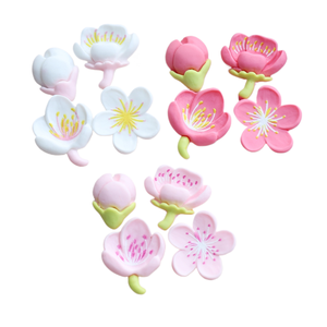 caoh diy - Lazos para el cabello, materiales artesanales, pegamento, accesorios de joyería de resina hechos a mano, flor de melocotón tierna - Product Image 3