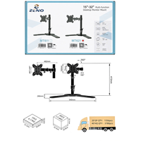 Support de moniteur de bureau, bras simple pour écran VESA, support de moniteur pour écrans de 15 à 32 pouces, 360° °   Rotation Zeno MT621