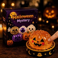 Jouet Squishy Personnalisé Halloween en Forme de Dumpling, Kawaii, Rempli de Gel TPR, à Remontée Lente, Anti-Stress Sensoriel, Boîte Mystère, Vente en Gros