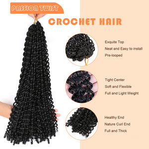 Offre Spéciale 24/18 pouces synthétique africain tresse Meches Passion torsion pré-torsadé Crochet bouclé tresse doux et pas cher en gros - Product Image 3