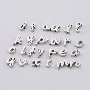 26 Englisch Brief A-Z DIY Schmuck Großhandel Edelstahl 3mm Dicke Alphabet Buchstaben Charms für Halskette Armband machen