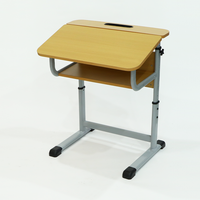 Ensemble de mobilier scolaire pour écoles primaires en Roumanie : table et chaise en forme de T, chaise réglable en hauteur, table et chaise pour élèves avec étagère