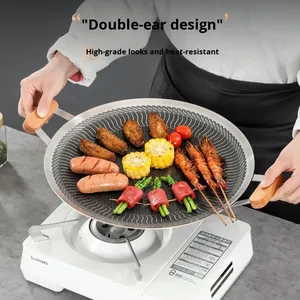 Grille <span class=keywords><strong>de</strong></span> <span class=keywords><strong>cuisson</strong></span> portable en acier inoxydable 304 pour barbecue, revêtement antiadhésif platine, faible émission <span class=keywords><strong>de</strong></span> fumée, double face, pour <span class=keywords><strong>camping</strong></span> en extérieur, compatible cuisinière à cassette - Product Image 4