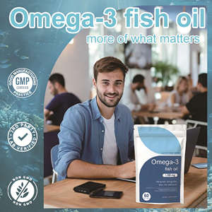 Cápsulas de Gel Suave de Aceite de Pescado Natural de Grado Alimenticio OEM, Suplementos de Omega-3 con EPA y DHA, 60 Cápsulas Veganas para Apoyar la Salud de las Articulaciones y el Corazón en Adultos - Product Image 5