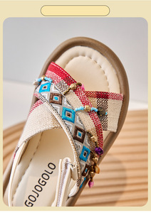 Nouvelles sandales plates pour filles, chaussures d'été pour enfants, chaussures de princesse douces à semelle souple - Product Image 4