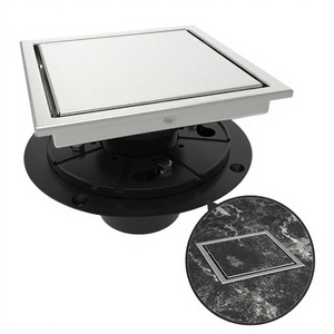 6 Inch Brushed SUS304 <b>Shower</b> <b>Drain</b> CUPC Certified Reversible 2-in-1 Square Grate Removable Cover With Flange - Product Image 4
