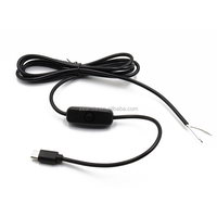 Kabel saklar Tipe C Tipe C ke kabel terbuka dengan LED on off untuk Printer komputer pemindai Barcode